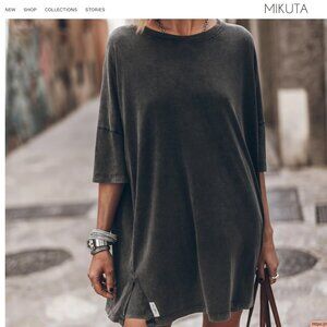 The Dark Faded Short Loose T-Shirt Dress NEW Size M